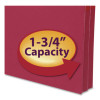 Colored File Pockets, 1.75" Expansion, Letter Size, Red, 25/Box