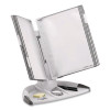 Modular Desktop Document Holder, 10 Panels With Black Borders, Gray Base