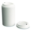 Plastic Hot Cup Lids, Fits 10 Oz/12 Oz/16 Oz Hot Cups, White, 50/Pack