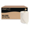 Morsoft Universal Roll Towels, 1-Ply, 8" x 1,000 Ft, White, 6 Rolls/Carton