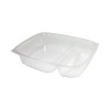 Clearpac Containers, 2 Compartments, 32.8 Oz, 7.4 x 9 x 1.7, Clear, Plastic, 63/Pack, 4 Packs/Carton