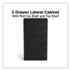 Lateral File, 5 Legal/Letter/A4/A5-Size File Drawers, Black, 36" x 18.63" x 67.63"
