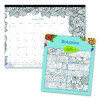 Monthly Desk Pad Calendar, Monthly Coloring Artwork, 22 x 17, Black Binding, Clear Corners, 12-Month (Jan To Dec): 2026