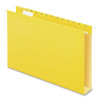 Extra Capacity Reinforced Hanging File Folders With Box Bottom, 2" Capacity, Legal Size, 1/5-Cut Tabs, Yellow, 25/Box