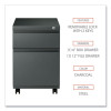 File Pedestal With Full-Length Pull, Left Or Right, 2-Drawers: Box/File, Legal/Letter, Charcoal, 14.96" X 19.29" X 21.65"