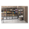 Closed Commercial Steel Shelving, Five-Shelf, 36w x 18d x 75h, Medium Gray