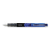 Fountain Pen, Fine 0.6 Mm, Blue Ink, Black/Blue Barrel, 12/Pack