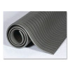 Ribbed Vinyl Anti-Fatigue Mat, Rectangular, Gray Ribbed Surface, 27" x 36"