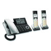 Cl84207 Corded/Cordless Phone, Corded Base Station And 2 Additional Handsets, Black/Silver
