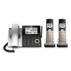Cl84207 Corded/Cordless Phone, Corded Base Station And 2 Additional Handsets, Black/Silver
