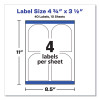 Textured Arched Print-To-The-Edge Labels, Laser Printers, 4.75 X 3.5, White, 4/Sheet, 10 Sheets/Pack