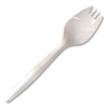 Individually Wrapped Mediumweight Cutlery, Spork, Plastic, White, 1,000/Carton