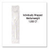 Individually Wrapped Mediumweight Cutlery, Spork, Plastic, White, 1,000/Carton