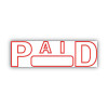 Green Line Message Stamp, Paid, 1.5 x 0.56, Red