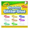 Washable Glitter Glue, 0.35 Oz, Assorted Colors, 9/Pack