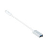 Usb-C To Usb Adapter, 4", Silver/White