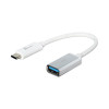 Usb-C To Usb Adapter, 4", Silver/White
