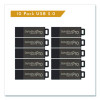Datastick Pro Usb 2.0 Type A Flash Drive, 16 Gb, Gray, 10/Pack