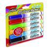 Washable Dry Erase Markers, Broad, Bullet Tip, Assorted Colors, 6/Set
