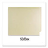 End Tab Fastener Folders, Straight Tab, Expands 0.75", 2 Fasteners, Letter Size, Manila, 50/Box