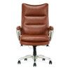 Jenkins Executive Big And Tall Chair, Supports Up To 400 Lb, 20" To 23" Seat Height, Brown Seat/Back, Silver/Black Base
