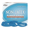 Antimicrobial Non-Latex Rubber Bands, Assorted Sizes, Cyan Blue, 250/Box