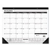 Academic Year Ruled Desk Pad, 21.75 x 17, White Sheets, Black Binding, Black Corners, 16-Month: Sept 2025 To Dec 2026