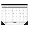 Academic Year Ruled Desk Pad, 21.75 x 17, White Sheets, Black Binding, Black Corners, 16-Month: Sept 2025 To Dec 2026