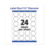 Permanent Laser Print-To-The-Edge Id Labels w/Surefeed, 1.66" Dia, White, 600/Pk