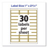White Easy Peel Mailing Labels With Metallic Border, Inkjet/Laser Printers, 1 x 2.63, White, 30/Sheet, 10 Sheets/Pack