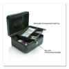 Cash Management Box, 4 Compartments, Key Lock, 7.9" x 6.5" x 3.5", Black