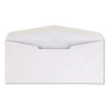 Business Envelope, #10, Commercial Flap, Diagonal Seam, Gummed Closure, 24 Lb Bond Weight Paper, 4.13 x 9.5, White, 500/Box