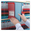 End Tab Pressboard Classification Folders, Expands 2", 2 Dividers, 6 Safeshield Fasteners, Legal Size, Blue, 10/Box