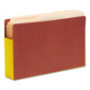 Redrope Drop-Front End Tab File Pockets, Fully Lined 6.5" High Gussets, 3.5" Expansion, Legal Size, Redrope/Yellow, 10/Box