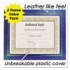 Leatherette Document Frame, 8.5 x 11, Blue, Pack Of Two