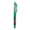 Liquid Pen Style Highlighters, Fluorescent Green Ink, Chisel Tip, Green/Black/Clear Barrel, Dozen