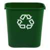 Deskside Plastic Container For Paper Recycling, 7 Gal, Plastic, Green