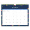 Ashlyn Monthly Wall Calendar, Floral Artwork, 15 x 12, White/Blue/Pink Sheets, 12-Month (Jan To Dec): 2026