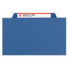 Expanding Recycled Heavy Pressboard Folders, 1/3-Cut Tabs: Assorted, Letter Size, 1" Expansion, Dark Blue, 25/Box