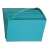 Heavy-Duty Indexed Expanding Open Top Color Files, 21 Sections, 1/21-Cut Tabs, Letter Size, Teal