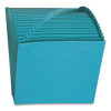 Heavy-Duty Indexed Expanding Open Top Color Files, 21 Sections, 1/21-Cut Tabs, Letter Size, Teal
