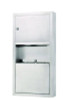 Stainless Steel Surface-Mounted Paper Towel Dispenser With Waste Receptacle, 28 x 4 x 14