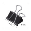 Binder Clips With Storage Tub, Medium, Black/Silver, 24/Pack