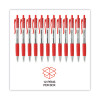 Comfort Grip Ballpoint Pen, Retractable, Medium 1 Mm, Red Ink, Clear/Red Barrel, Dozen