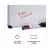 Modern Melamine Dry Erase Board With Aluminum Frame, 48" x 36", White Surface, Satin Aluminum Frame