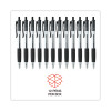 Comfort Grip Ballpoint Pen, Retractable, Medium 1 Mm, Black Ink, Clear/Black Barrel, Dozen