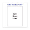 Copier Mailing Labels, Copiers, 8.5 X 11, White, 100/Box