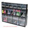 Tilt Bin Interlocking Multi-Bin Storage Organizer, 4 Sections, 23.63" X 6.63" X 8.13", Black/Clear