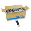 Individually Wrapped Heavyweight Cutlery Set, Fork/Knife/Spoon, Plastic, Black, 250/Carton