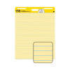 Vertical-Orientation Self-Stick Easel Pads, Presentation Format (1.5" Rule), (30) Yellow 25 x 30 Sheets, 4/Carton